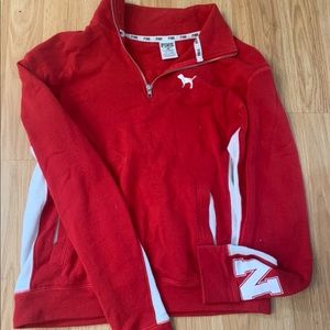 PINK husker quarter-zip